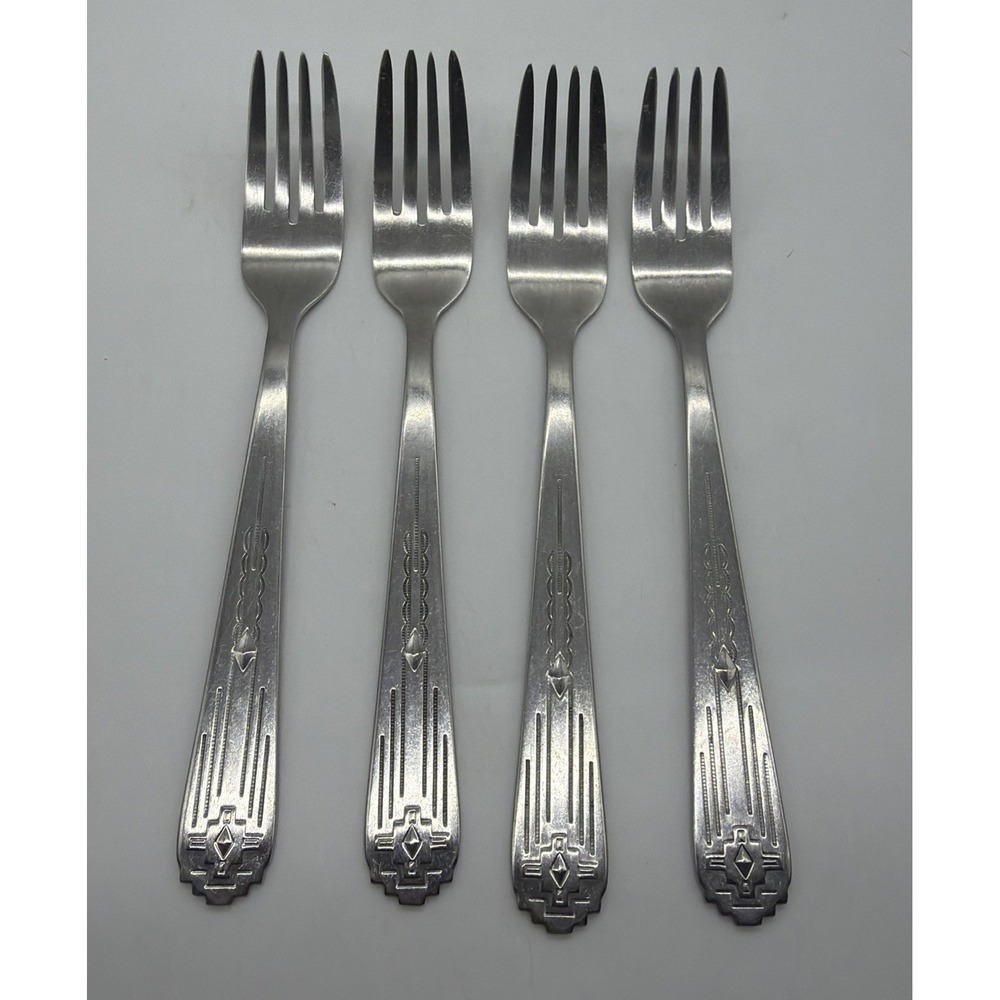 Zia International INSZIA1 Dinner Fork 1847 Rogers Brothers Stainless Steel 4 Lot